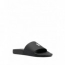 POLO RALPH LAUREN - POLO SLIDE-SANDALS-SLIDE - BLACK WHITE PP - 809852071011/BLACK WHITE PP