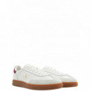 POLO RALPH LAUREN - BEDFORD PP-SNEAKERS-LOW TOP LACE - DECKWASH WHITE HARVARD WINE - 809P13078003/DECKWASH WHITE HARVARD WINE