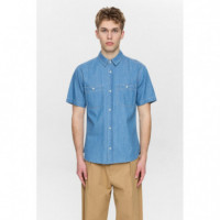 Camisas Camisa ANERKJENDT Aktheshirt Chambray Medium Blue Denim