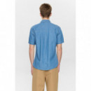 Camisas Camisa ANERKJENDT Aktheshirt Chambray Medium Blue Denim