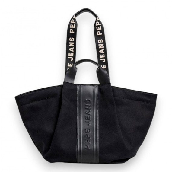Bolso shopper con logo en relieve