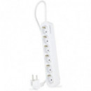 Regleta NANOCABLE 6 Schukos 1.4M White