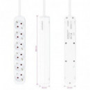 Regleta NANOCABLE 6 Schukos 1.4M White