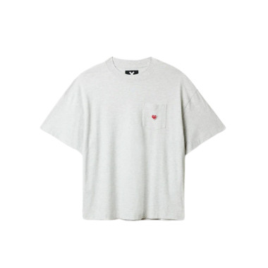 Camisetas Hombre Camiseta BLUE BANANA Heart Pocket Light Grey Melange