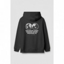 Jerséis y Sudaderas Sudadera BLUE BANANA Unisex con Capucha Atlas Black