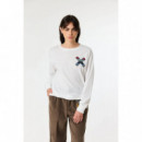 Camiseta BLUE BANANA Unisex Manga Larga Classic Blanca