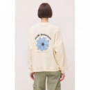 Jerséis y Sudaderas Sudadera BLUE BANANA Flor Off-white