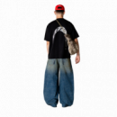 Camisetas Hombre Camiseta WOODBIRD Wbbaine Warp Acid Washed Black