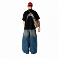 Camisetas Hombre Camiseta WOODBIRD Wbbaine Warp Acid Washed Black