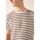 Camisetas Hombre Camiseta SAINT JAMES Plouider Neige Expresso