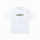 Camisetas Hombre Camiseta MARKET STUDIOS Smiley Doodle White