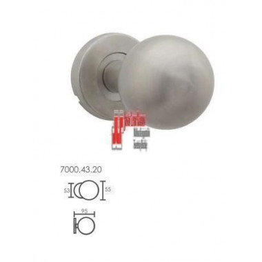 Pomo Fijo Con Roseta Inox - Modelo 7000
