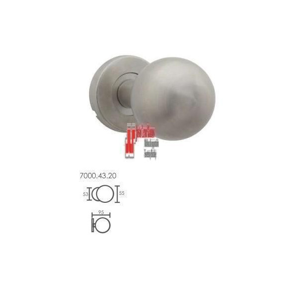 Pomo Fijo Con Roseta Inox - Modelo 7000