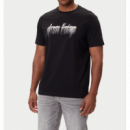 Camiseta Armani Exchange logotipo strass negra