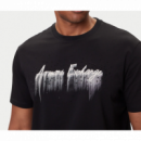 Camiseta Armani Exchange logotipo strass negra