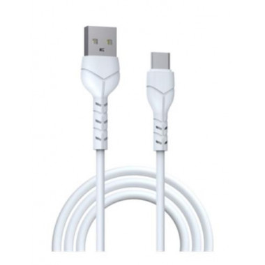 DEVIA Cable KINTONE USB-C a USB 2.1A, 1mtr Blanco
