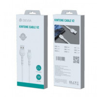 DEVIA Cable Kintone Usb-c a USB 2.1A, 1MTR Blanco