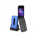 VOLFEN Telefono Movil NEXO Flip MAX Azul Dual Sim,Camara,Radio Fm, Linterna, Base Cargadora