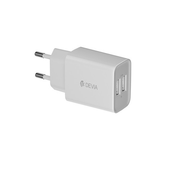 DEVIA Cargador 3.1AMP 2XUSB + Cable Lightning Blanco Lite 2 - Guanxe Atlantic Marketplace