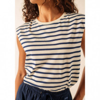 Camisetas Mujer Camiseta SAINT JAMES Banyuls Ecru / Marine