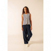 Camisetas Mujer Chaleco SAINT JAMES Gouville Ecru / Marine