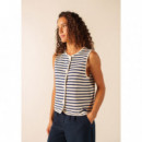 Camisetas Mujer Chaleco SAINT JAMES Gouville Ecru / Marine