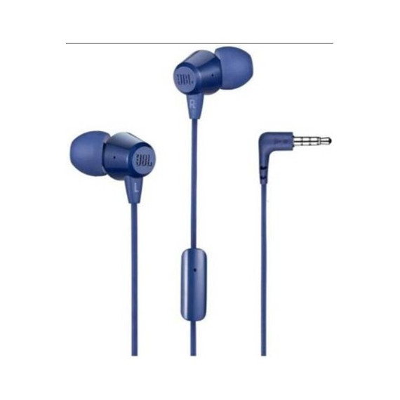 JBL Auricular Estereo Con Microfono T50HI Azul Con Cable Jack 3.5mm