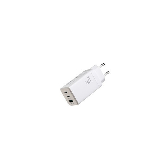 JOYROOM Cargador Red 2x Tipo C Y Usb-A 65W + Cable Datos Tipo C M/M 1.2Mtrs JR-TG10 Blanco