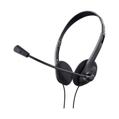 TRUST Auricular de Casco Con Microfono Para PC  Con Cable Jack 3.5mm 1.8Mtrs Negro 24659-02