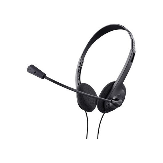 TRUST Auricular de Casco Con Microfono Para PC  Con Cable Jack 3.5mm 1.8Mtrs Negro 24659-02