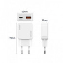 IDUSD Cargador Red Usb-A Y Tipo C GaN 20W D310B Blanco