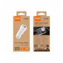 IDUSD Cargador Coche Con 1xUsb/1xTipo C 38W F50B Blanco