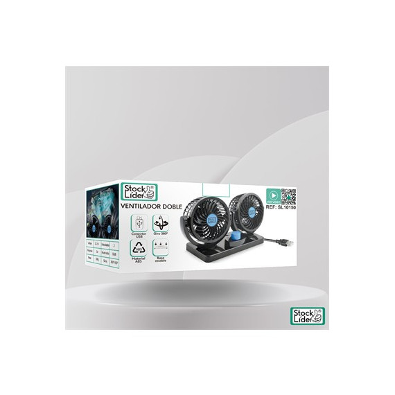 STOCK LIDER Ventilador Doble Con COnector Usb SL10150