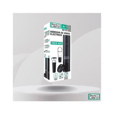 STOCK LIDER Abridor Vino Electrico Recargable Con Accesorios SL10265