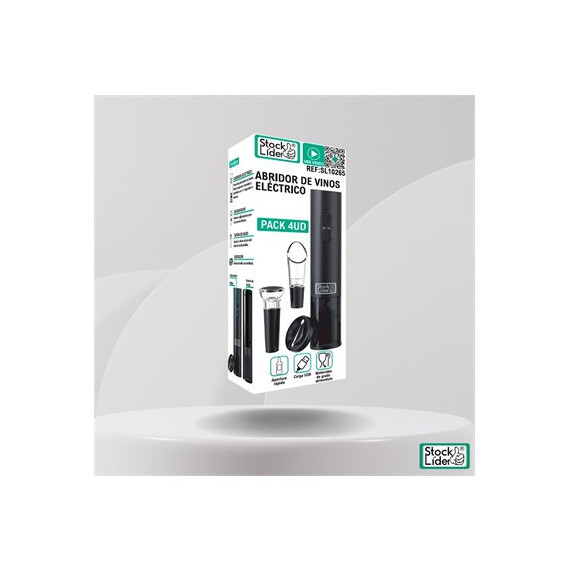 STOCK LIDER Abridor Vino Electrico Recargable Con Accesorios SL10265