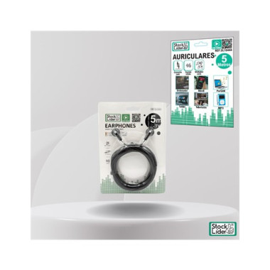 STOCK LIDER Auricular Mini Jack 3.5mm 5 mtrs Para TV SL10444