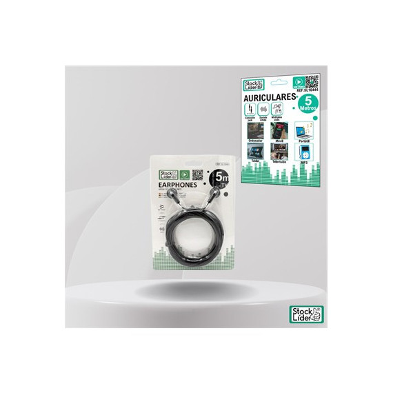 STOCK LIDER Auricular Mini Jack 3.5mm 5 mtrs Para TV SL10444