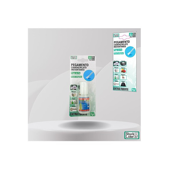 STOCK LIDER Pegamento Cianocrilato Instanteneo 8Grs SL10602