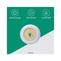 STOCK LIDER Pack 3 Lamparas Led COB+Mando A Pilas SL10775