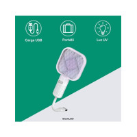 STOCK LIDER Mini Raqueta Para Mosquitos Recargable SL10870