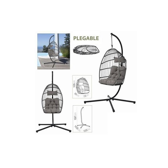 URBAN LIVING 00021 Balancin Plegable 103X103X197CM