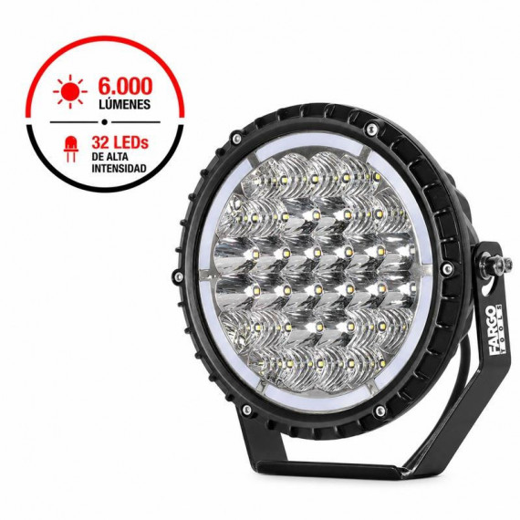 FARO LED REDONDO 7" LARGO ALCANCE FARGO TOOLS 60W 6.000 LUMENS