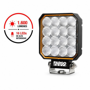 FARO LED CUADRADO 4" LARGO ALCANCE FARGO TOOLS 1.600 LUMENS 20W