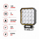 FARO LED CUADRADO 4" LARGO ALCANCE FARGO TOOLS 1.600 LUMENS 20W