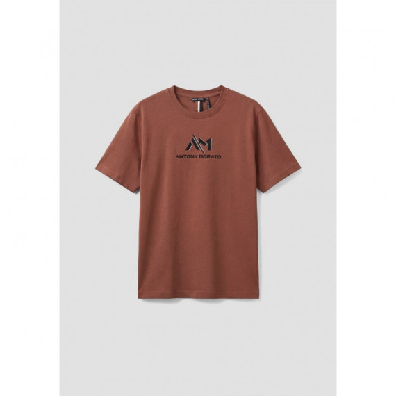 Camiseta regular fit de punto de algodón con logotipo de Antony Morato