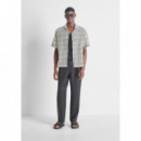 Camisa relaxed fit de mezcla de algodón con elaboración jacquard y estampado geométrico de Antony Morato