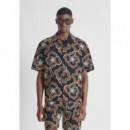 Camisa relaxed fit «dover» de algodón bordado con estampado floral de Antony Morato