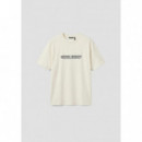 Camiseta relaxed fit de punto de algodón con estampado cactus beachwear de Antony Morato