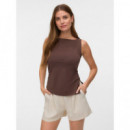 Camisetas Mujer Camiseta VERO MODA Kira Boat Neck Chocolate Martini