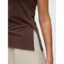 Camisetas Mujer Camiseta VERO MODA Kira Boat Neck Chocolate Martini